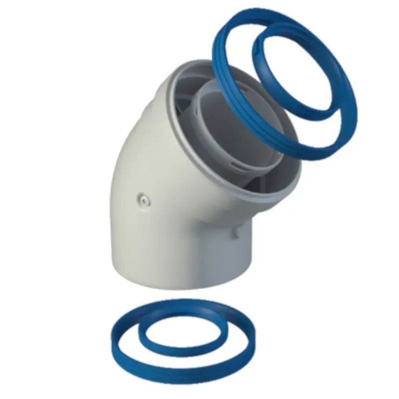 Última Versión Codo 45º coaxial Ø 60/100 H-H calentador