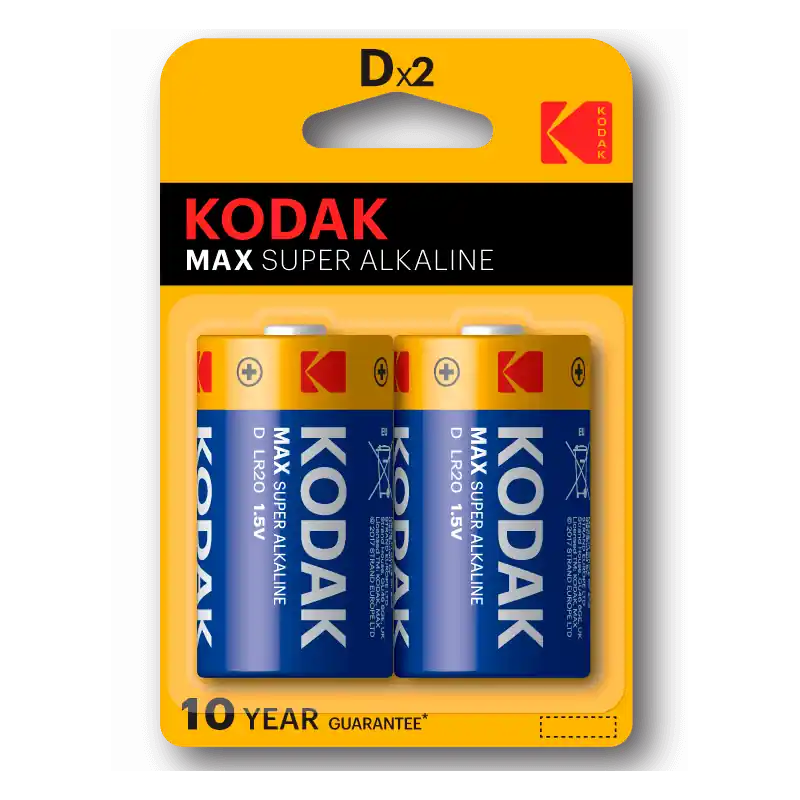 Pilas LR20 KODAK MAX super Alkaline Stock Limitado