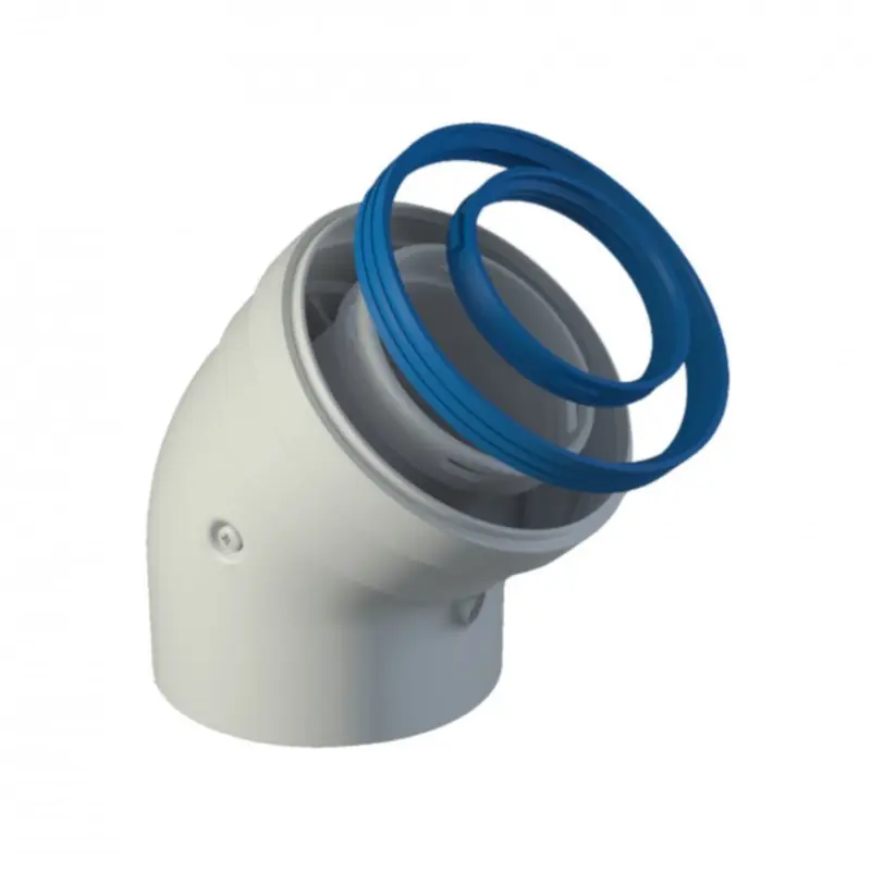 Codo 45º salida gases coaxial Ø 80/110 M-H Económico