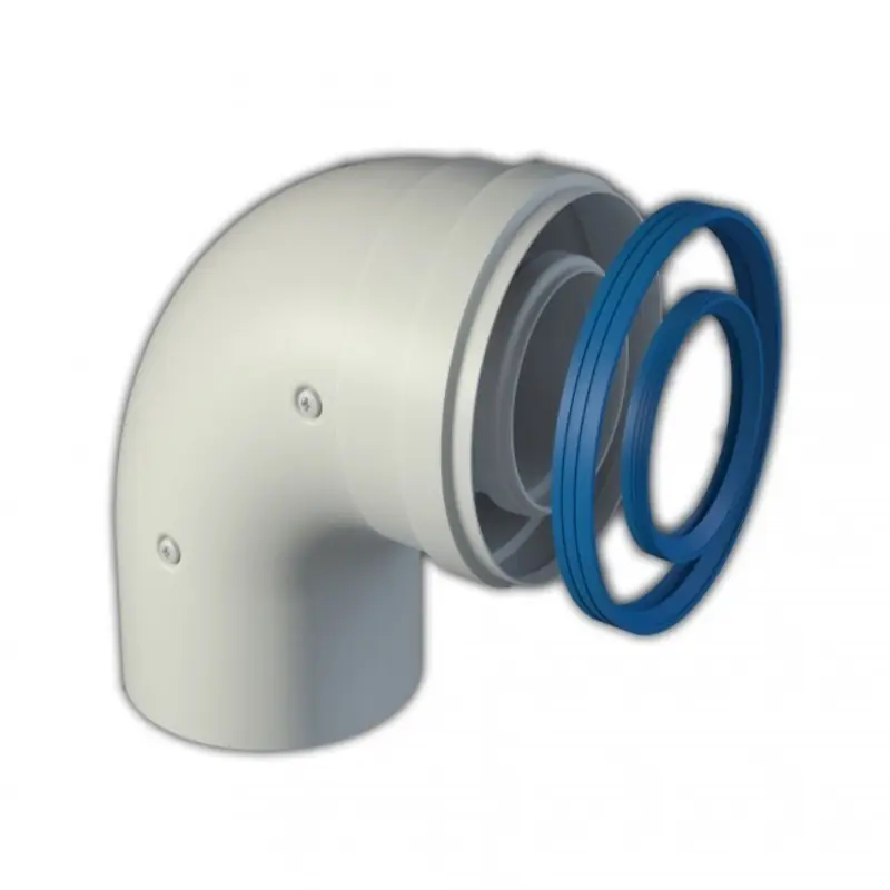 Económico Codo 90º salida gases coaxial Ø 80/125 M-H