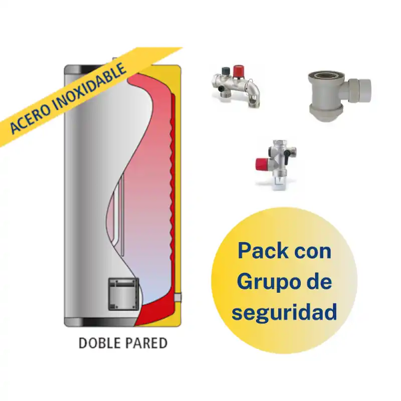 Pack Acumulador ACS LAPESA GEISER INOX GX6S90 + Grupo de Seguridad Precio Bajo