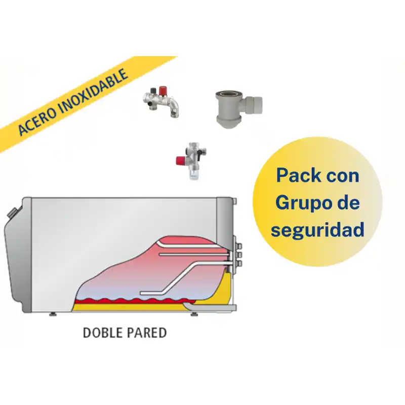Alta Calidad Pack Acumulador ACS LAPESA GEISER INOX GX6TS180 + Grupo de seguridad