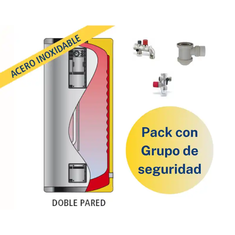 Gran Oferta Pack Acumulador ACS LAPESA GEISER INOX GX6D260 + Grupo de seguridad