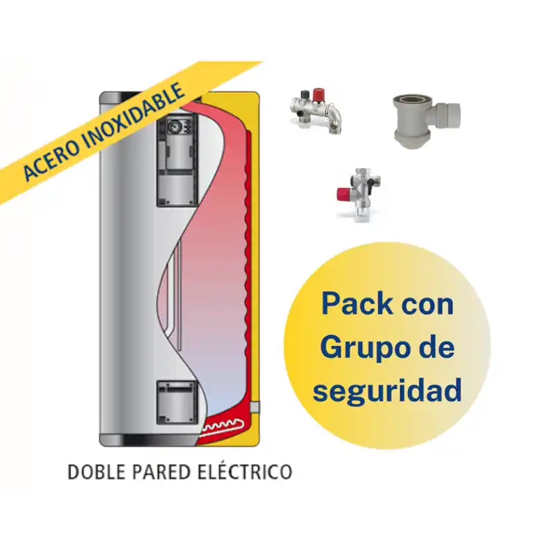 Pack Acumulador ACS LAPESA GEISER INOX GX6DEC90 + Grupo de seguridad Precio Rebajado