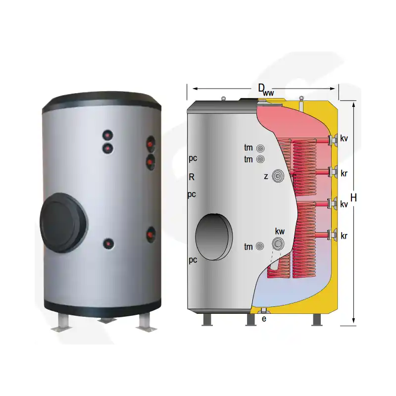 Barato Acumulador ACS 2 Serpentines Desmontables LAPESA MASTER VITRO MVV6000S2B