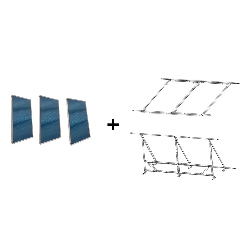 Pack 3 Placas Solares Térmicas con Soporte Universal Plano o Inclinado FERCO FCE 2.0 Disponible Ahora