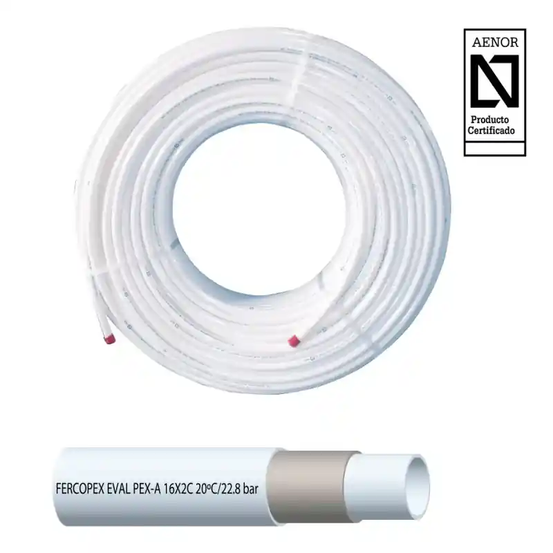Tubería de Polietileno Reticulado FERCO PEX-A EVOH 16 x 1,8 mm (Rollo 100 mtrs.) Oferta Especial
