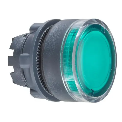 Pago Seguro CABEZA PULSADOR LUMINOSO LENTE RANURADA VERDE LED
