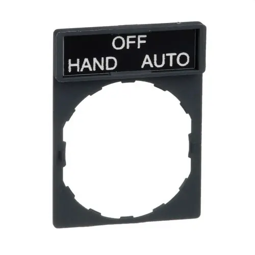 Alta Calidad PORTAETIQUETAS CON LEYENDA "HAND-OFF-AUTO"