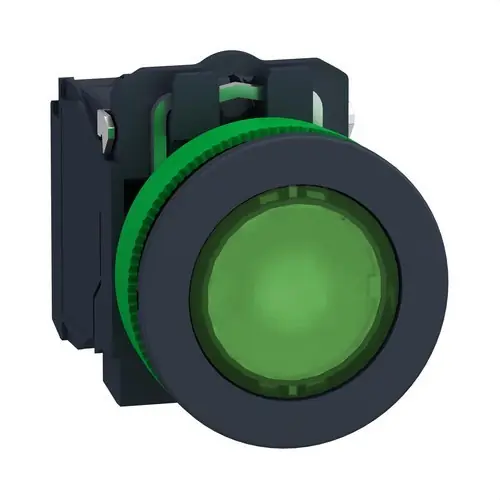 Pago Seguro PULSADOR LUMINOSO XB5 MONTAJE ENRASADO VERDE CAP ILL PB LED 230 1 NO+1 NC SCR