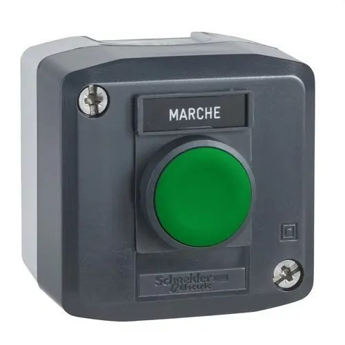 CAJA 1 PULSADOR VERDE CON ETIQUETA "MARCHE" Marca Reconocida