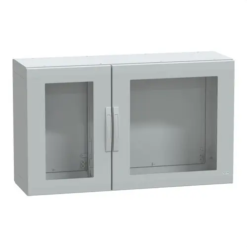 Precio Bajo ARMARIO POLIÉSTER PLA 750x1250x420 PUERTA VIDRIO 7035