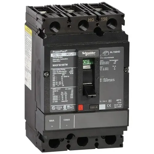 INTERRUPTOR AUTOMÁTICO CAJA MOLDEADA NHG150 35kA TM40D 3P/3R Promoción
