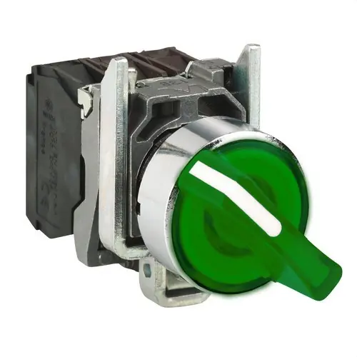 Precio De Fábrica SELECTOR LED DIÁMETRO 22 24V CON MANETA VERDE EMBELLECEDOR METÁLICO