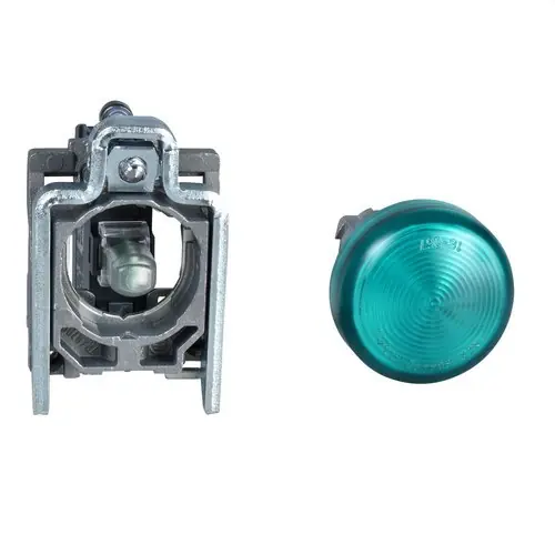 PILOTO LED XB4-B DIÁMETRO 22 24V CON EMBELLECEDOR METÁLICO VERDE Envío Gratis