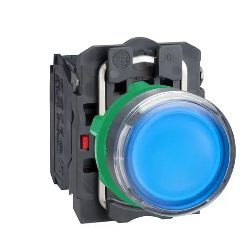 Ordena Ya PULSADOR LUMINOSO RASANTE DIÁMETRO 22 24V AZUL EMBELLECEDOR PLÁSTICO