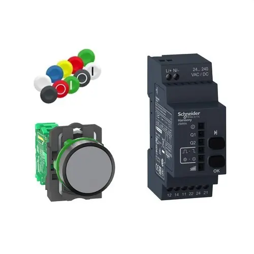 PACK XB5R 22mm EMISOR RECEPTOR PROGRAMABLE AC/DC CABLE 2 RELÉS Súper Precio