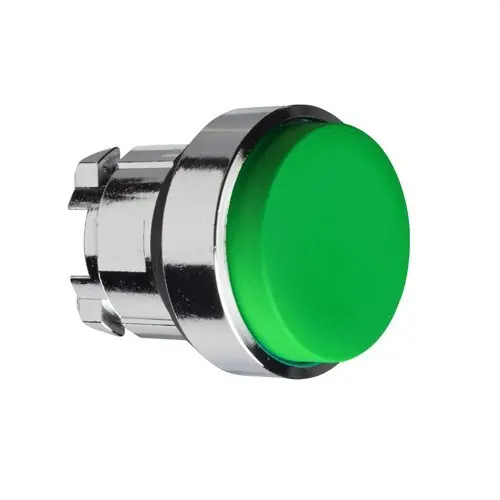 CABEZA PULSADOR DIÁMETRO 22 SALIENTE VERDE EMBELLECEDOR METÁLICO Solo Hoy