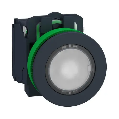 PULSADOR LUMINOSO XB5 MONTAJE ENRASADO BLANCO CAP IPB LED 24 1 NO+1 NC SCR Precio De Fábrica
