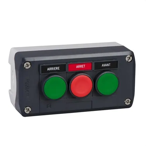 CAJA 3 PULSADOR VERDE-ROJO-VERDE CON ETIQUETA AV Comprar En Línea