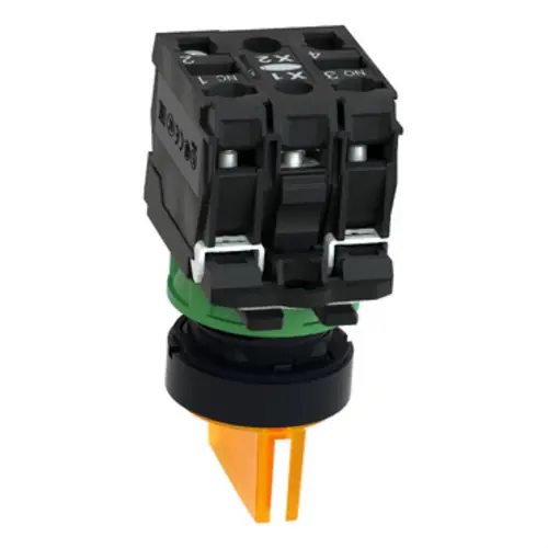 SELECTOR LUMINOSO NARANJA XB5 3 POSICIONES FIJAS 230V 1 NA+1 NC Entrega Rápida
