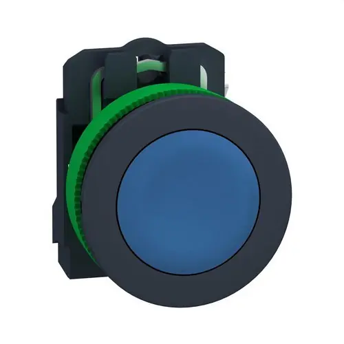 PULSADOR XB5 MONTAJE ENRASADO AZUL CAP PB 1 NO ABRAZADERA TORNILLO Ordena Ya