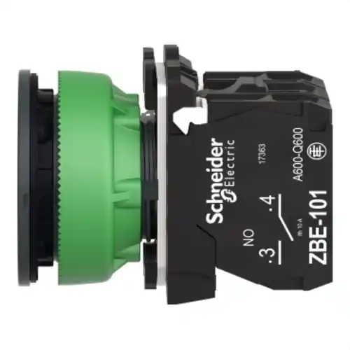 Solo Hoy PULSADOR LUMINOSO XB5 MONTAJE ENRASADO AZUL LED 230V AC 1 NA+1 NC COLOR NEGRO