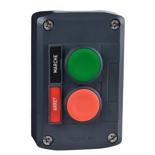 CAJA 2 PULSADOR VERDE-ROJO CON ETIQUETA "ARRET-MARCHE" Directo De Fábrica