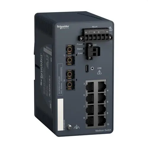 CONMUTADOR ETH.TCP/IP 6x10/100BASE-TX RJ45+2x100 BASE-FX(MNMDO.)RESTE. Alta Calidad