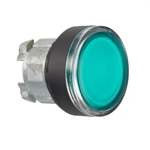 Directo De Fábrica CABEZA PULSADOR LUMINOSO LED RASANTE VERDE EMBELLECEDOR NEGRA