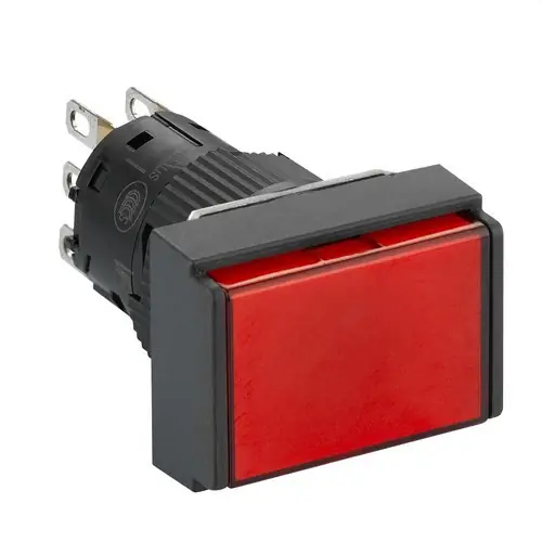 Entrega Rápida PULSADOR RECTANGULAR LUMINOSO ROJO 24V 1 NA/NC