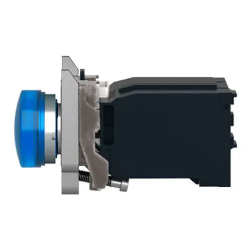 PILOTO LUMINOSO AZUL LED INTEGRADO LENTE PLANA DIÁMETRO 22 400V Envío Exprés