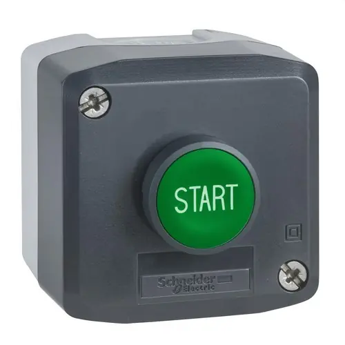 CAJA 1 PULSADOR RASANTE VERDE "START" Popular