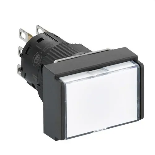 Disponible Ahora PULSADOR RECTANGULAR LUMINOSO BLANCO 24V 1 NA/NC