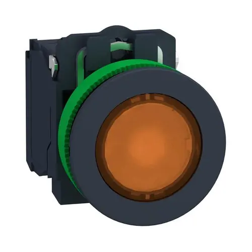PULSADOR LUMINOSO XB5 MONTAJE ENRASADO NARANJA LED 230V AC 1 NA+1 NC COLOR NEGRO Última Oportunidad