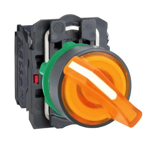 SELECTOR CON LED DIÁMETRO 22 230-240V MANETA AMARILLO EMBELLECEDOR PLÁSTICO Envío Exprés