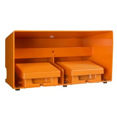 Descuento PEDAL DOBLE CON CUBIERTA METÁLICO NARANJA 4 NC+4 NA