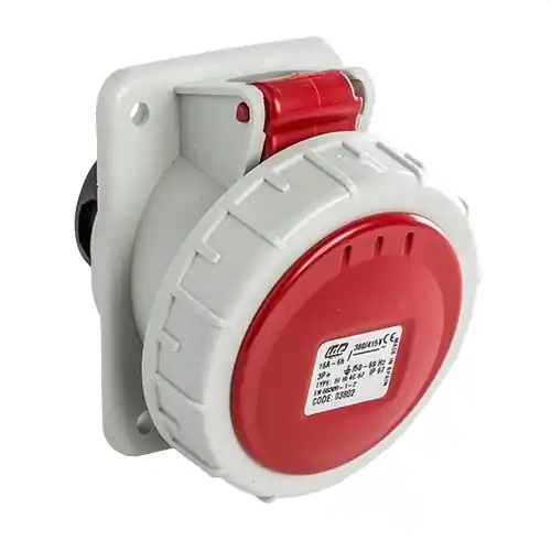 BASE EMPOTRAR ESTANCA INCLINADA IP67 3 POLOS + TOMA TIERRA 380V 16A 6h Venta Final