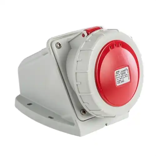 Ordenar Ahora Mismo BASE MURAL ESTANCA IP67 3 POLOS + NEUTRO + TOMA TIERRA 380V 32A 6h DE COLOR ROJO