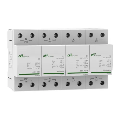 Económico PROTECTOR CONTRA SBT.TTAS.TIPO 1,3P+N,L-N,25kA(10/350)230V