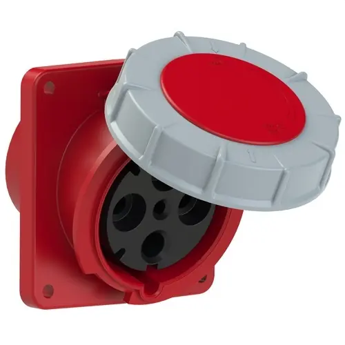 BASE EMPOTRAR INCLINADA IP67 3 POLOS + TOMA TIERRA 380V 125A EN ROJO Compra Hoy