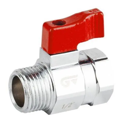 Precio Económico VÁLVULA ESFERA M-H 3/8" PN16 PASO REDUCIDO PALANCA ROJO