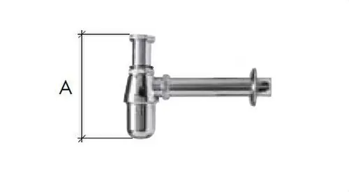 SIFÓN LATÓN CROMO C-129 DIÁMETRO 1.1/4" 32 CON ALARGADERA DE 250mm Precio De Oferta