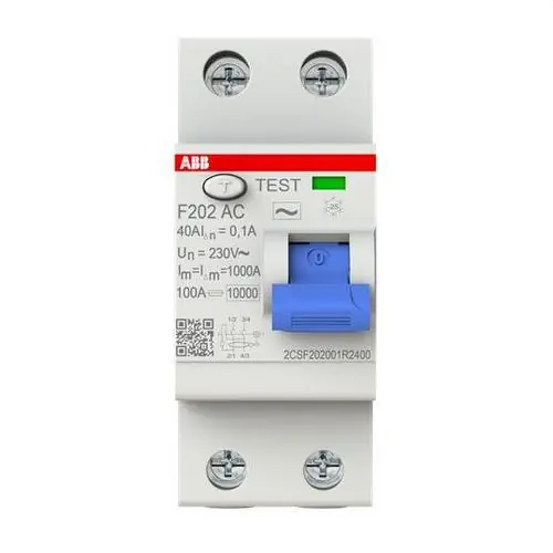 INTERRUPTOR DIFERENCIAL RESIDENCIAL/TERCIARIO F202AC-40/0,1 2P 40A TIPO AC 100mA Descuento