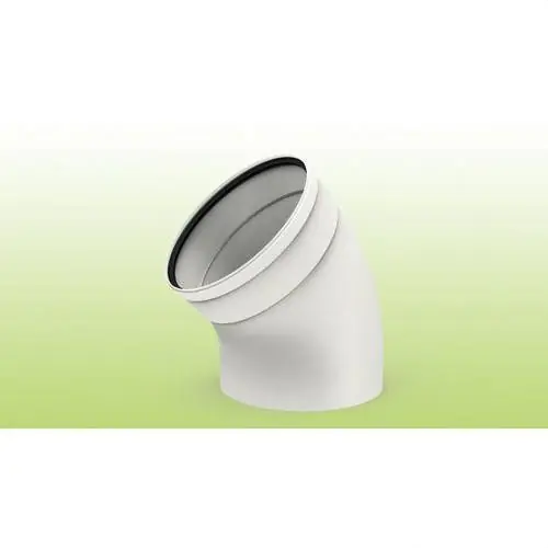 Marca Reconocida CODO CHIMENEA 45º M-H DIÁMETRO 110mm POLIPROPILENO BLANCO