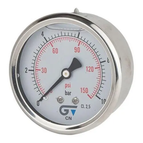 MANÓMETRO POSTERIOR BSP DIÁMETRO 63 GLICERINA 0-2,5 INOXIDABLE Liquidación
