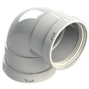 CODO CHIMENEA 90º H-H DIÁMETRO 132mm ALUMINIO BLANCO Envío Exprés