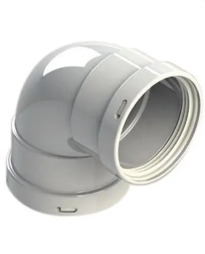 CODO CHIMENEA 90º H-H DIÁMETRO 132mm ALUMINIO BLANCO Envío Exprés