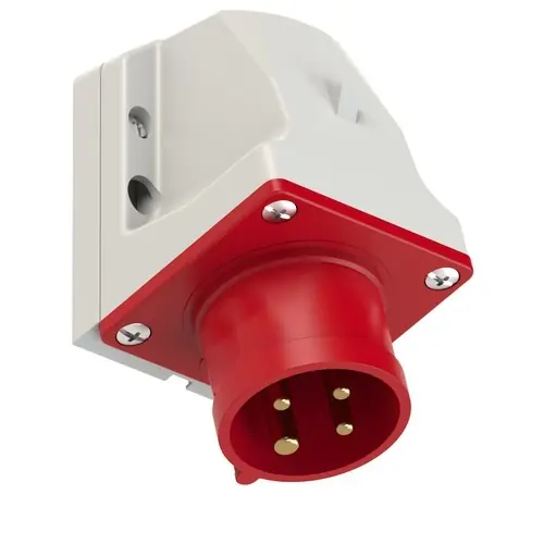 Liquidación CLAVIJA MURAL IP44 3 POLOS + TIERRA 380V 16A 6h DE COLOR ROJO