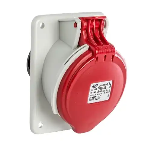 BASE EMP.INCLIN.IP44 3 P+N+TT 380V 16A 6h COLOR RJ Precio Económico